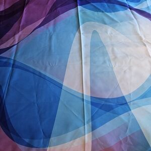 Wayfair blue and purple abstract shower curtain 71in X 67in